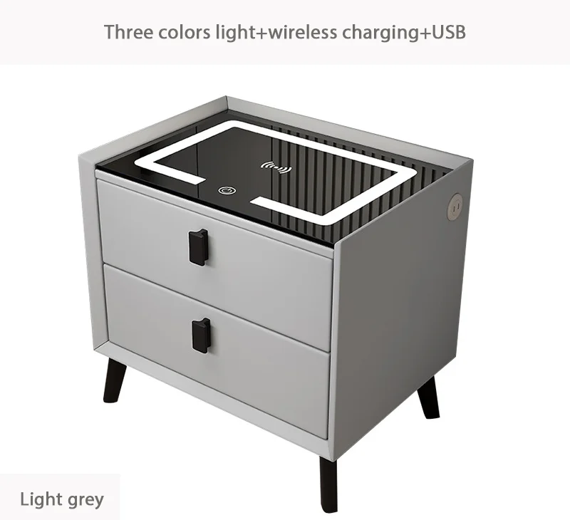 Hanyee 2023  Bedside Table,Wireless Charging Led Light,Usb Port,Bluetooth Speaker Home Furniture Smart High-end Multifunctional
