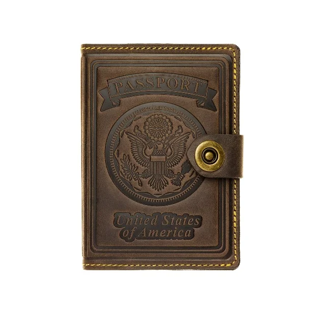 Custom Leather US Passport Holder Cover RFID Blocking ID Card Wallet