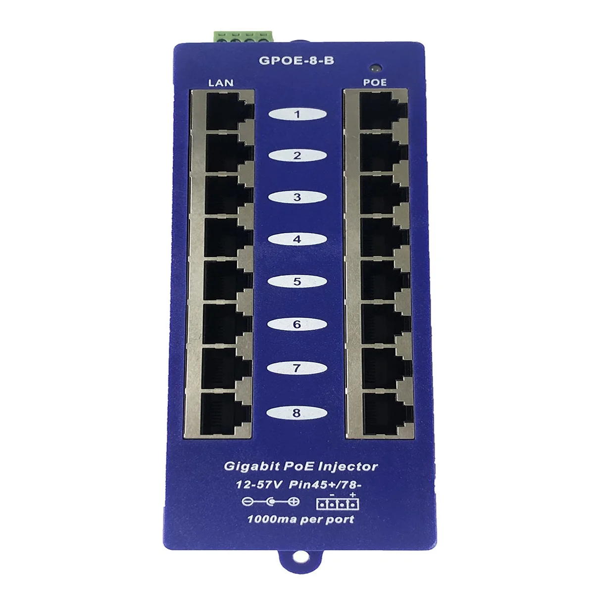 Портативный 24 В гигабитный Инжектор poe 802.3af 8 портов пассивный инжектор