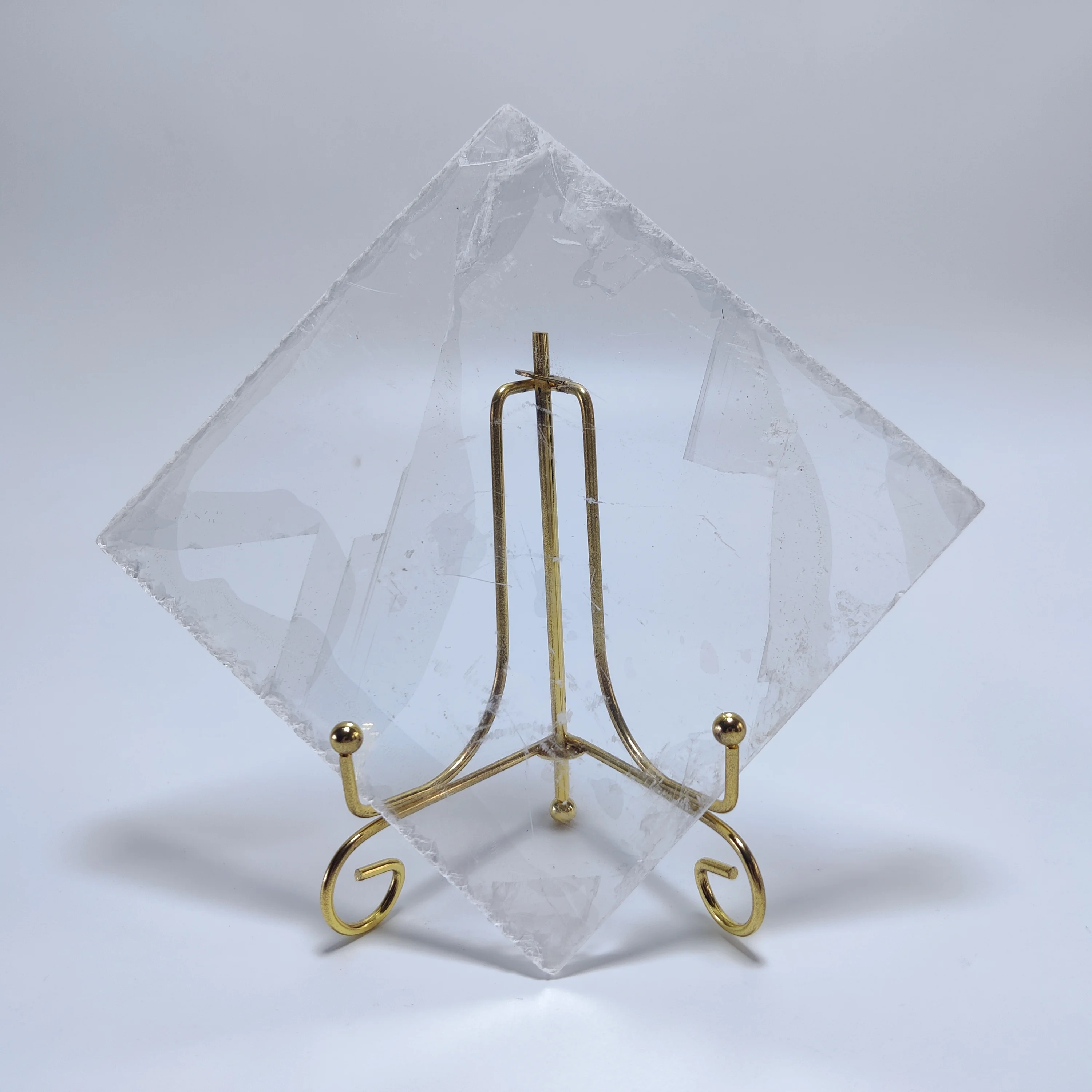 Wholesale price Natural medium and large raw materials transparent selenite stone selenite slice wand tower carving ornament