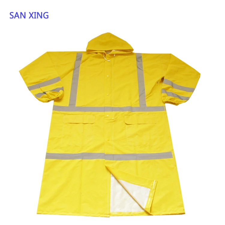 
overall pvc reflective adult raincoat material 