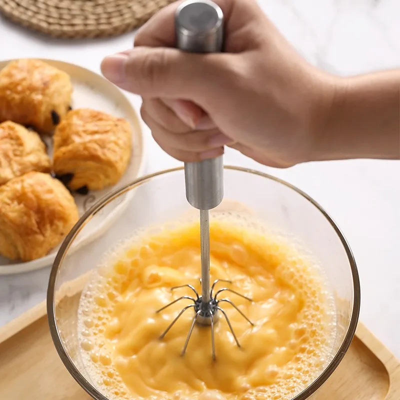 Semi-automatic Whisk Stainless Steel Hand Pressure Egg Beater Kitchen Accessories Tools Cream Utensils Whisk Manual Mixer