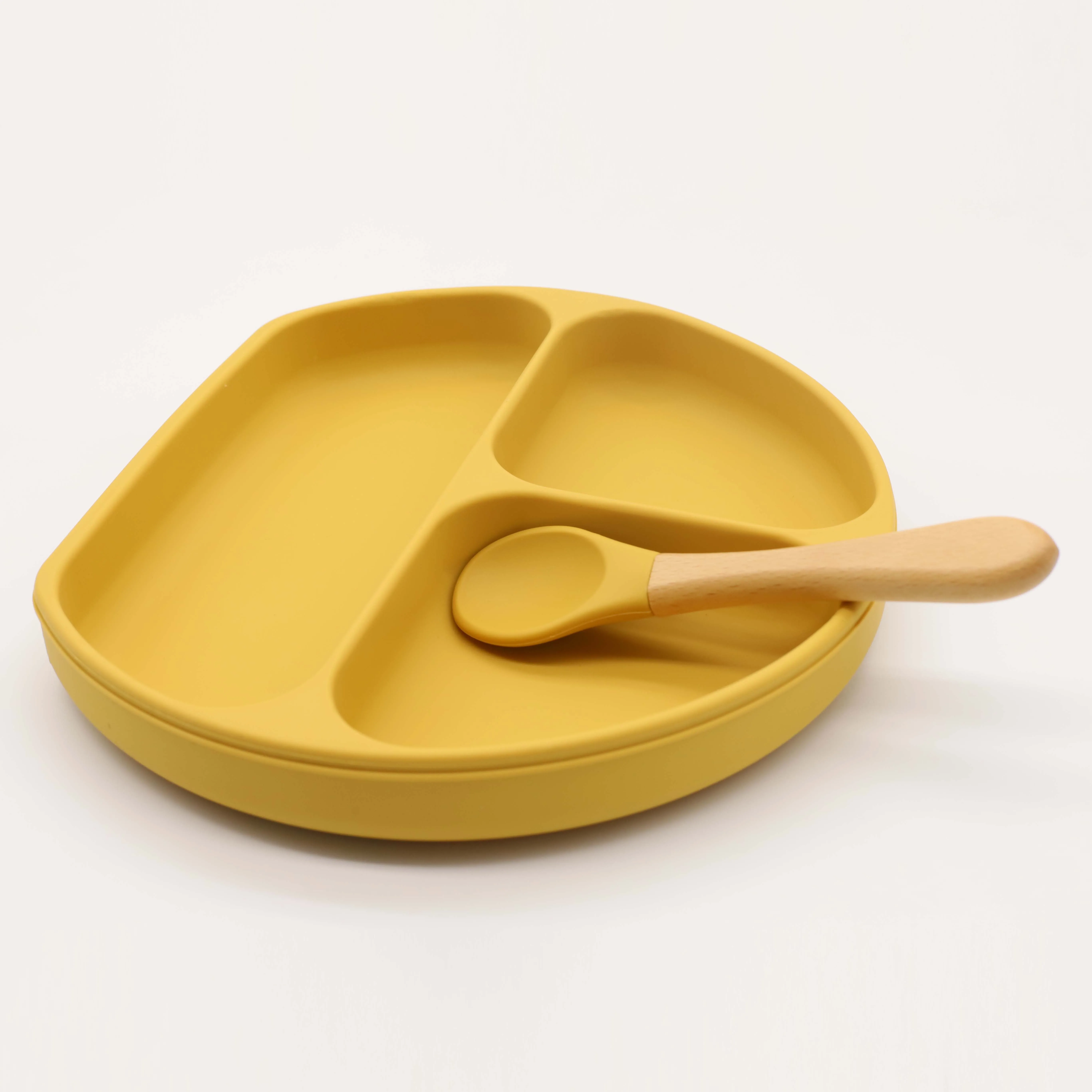 Non Toxic Lovely Safety Infant silicone bib bowl plate sippy cup Baby Weaning Set Gift Box Feeding Silicone Baby Feeding Set