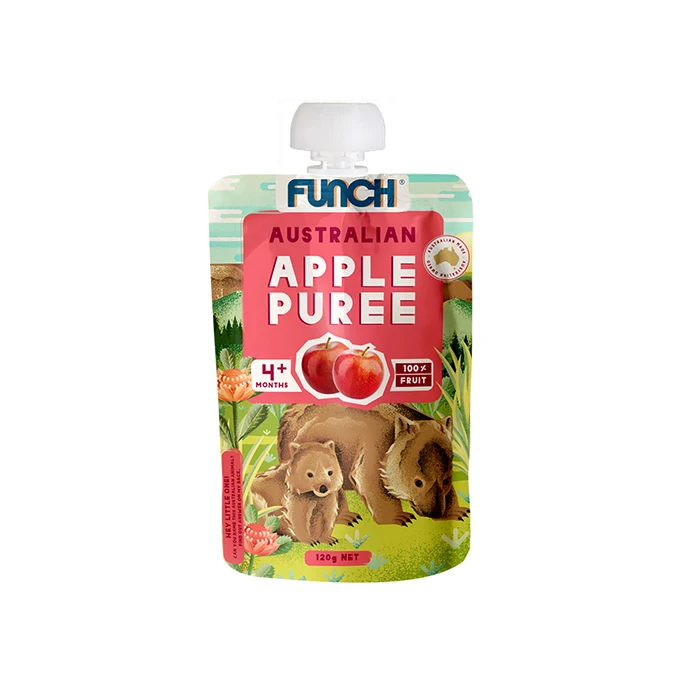 Snacks FUNCH Australian fruit purees Apple 120g canned bag healthy portable suction bag fruity fruit puree