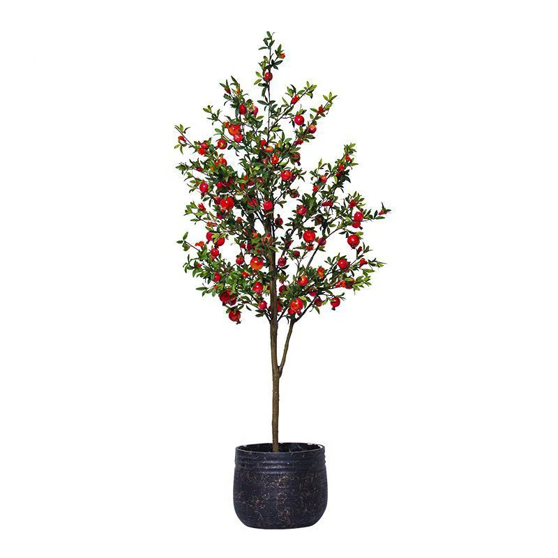 CY 2024 The Latest Realistic Artificial Simulation Indoor Garden Hotel Decorated Pomegranate Tree Potted