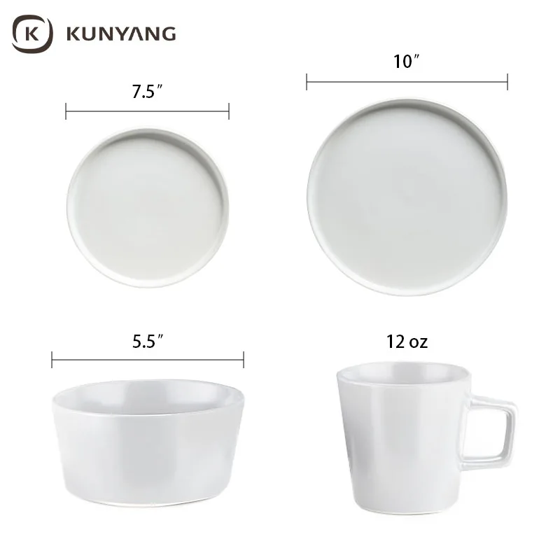 Cheap Wholesale Custom White Dinner Plate Set Ceramic Dinnerware Set For Home And Restaurant