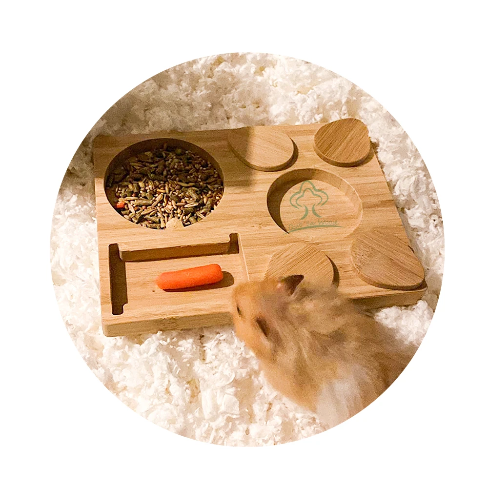 Bamboo Rat Enrichment Foraging Toys for Small Animals,hamster guinea pig chew toys Interactive Hide Treats Puzzle Snuffle Game
