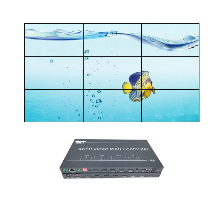 Bitvisus 2x3 4KUltra UHD 3840x2160@60HZ HDMI 2.0 multi screen 2x3 3x2 Video Wall Controller