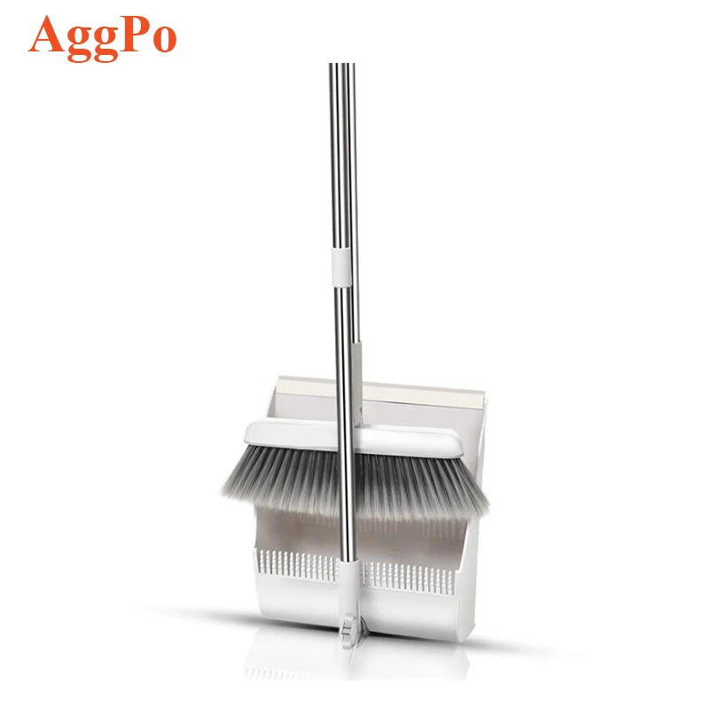 Folding Standing Broom and Dustpan Set Combined Household Soft Brush Sweeping Angle Rotary Broom