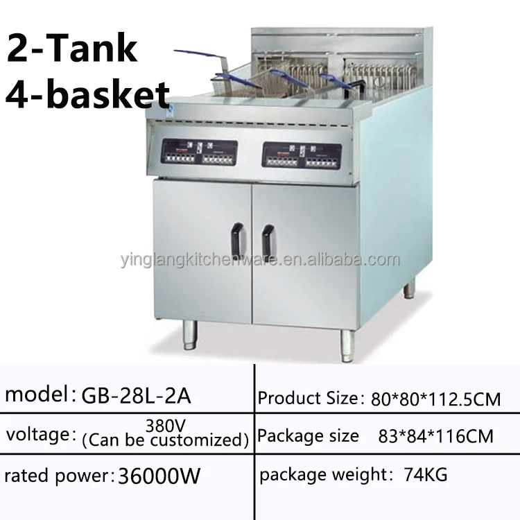 kfc Double Tank Electric Vertical Fryer With Oil Filter High Quality Commercial Usage Fryer For West Restaurant