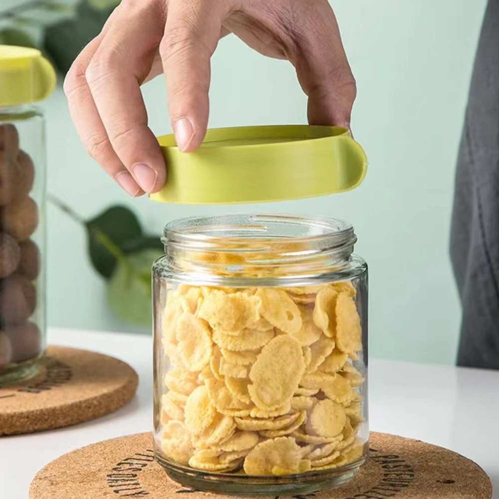 Factory Kitchen Locking Lid Storage Glass Jar Plastic Glass Spice Jars Set Storage Food Container Boxes For Herb & Spice Tools