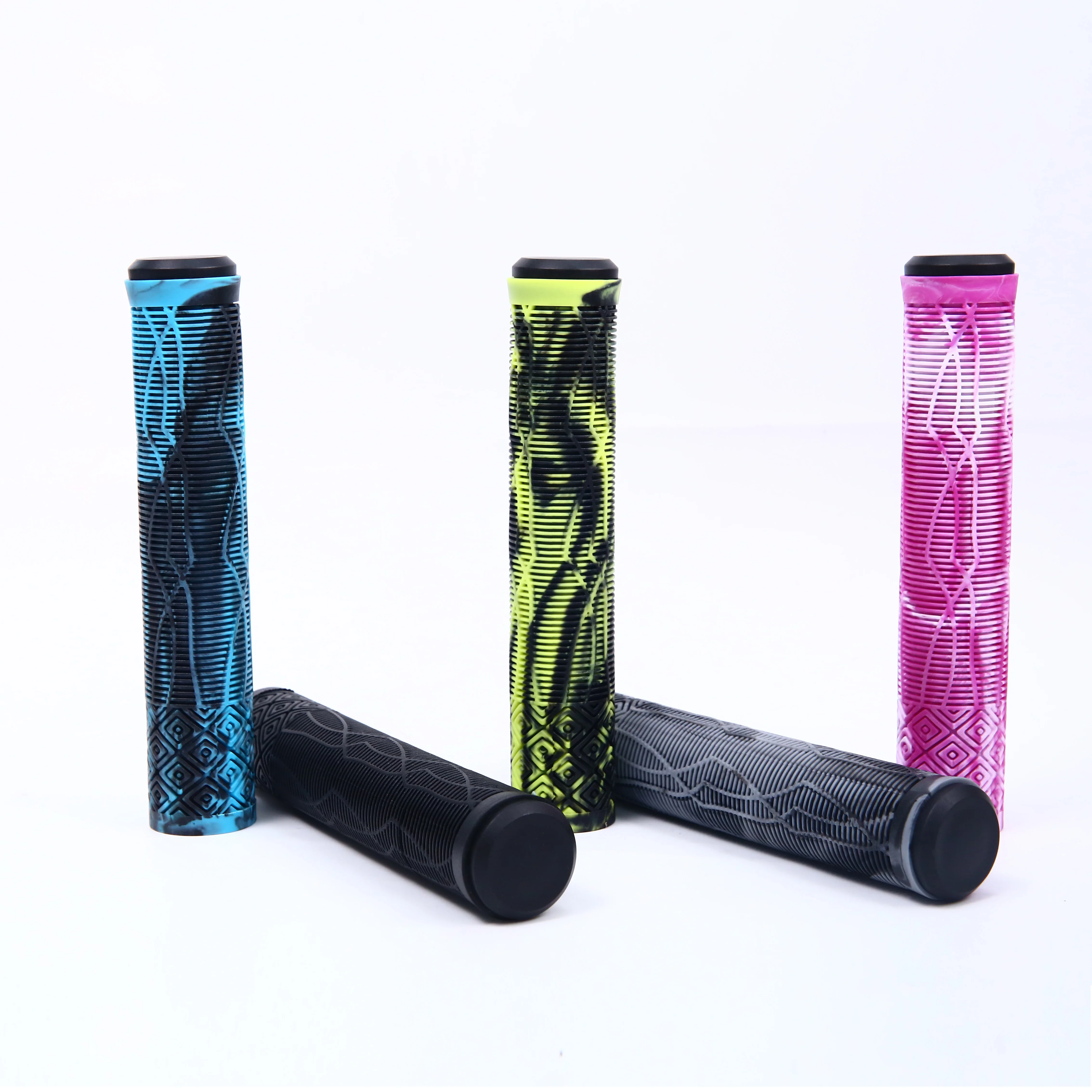 KMOTION TPE colorful Non-lock  2 mix color soft MTB  part anti skid mountain bicycle grips