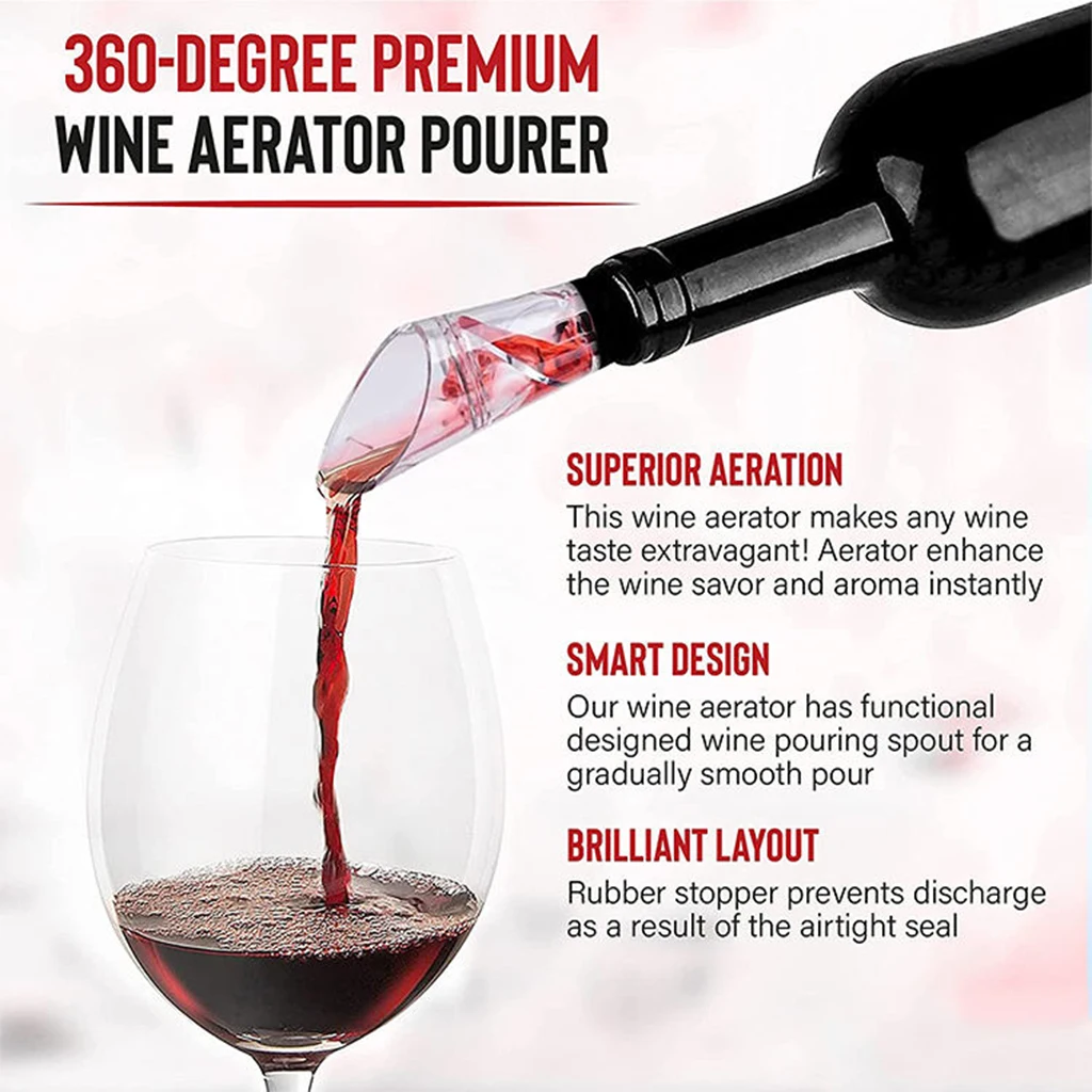 Amazon Hot Sales Red Wine Bottle Pourer Air Aerator Portable Decanter Pourer And Quick Decanter Spout Wine Aerator Pourer