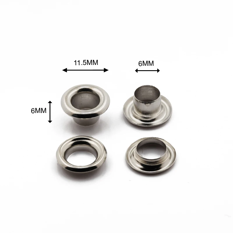 High Quality 11mm 20# Silver Black Color Metal Eyelet For Garments Leather Handbag Bag Shoes Purses Brass Eyelets