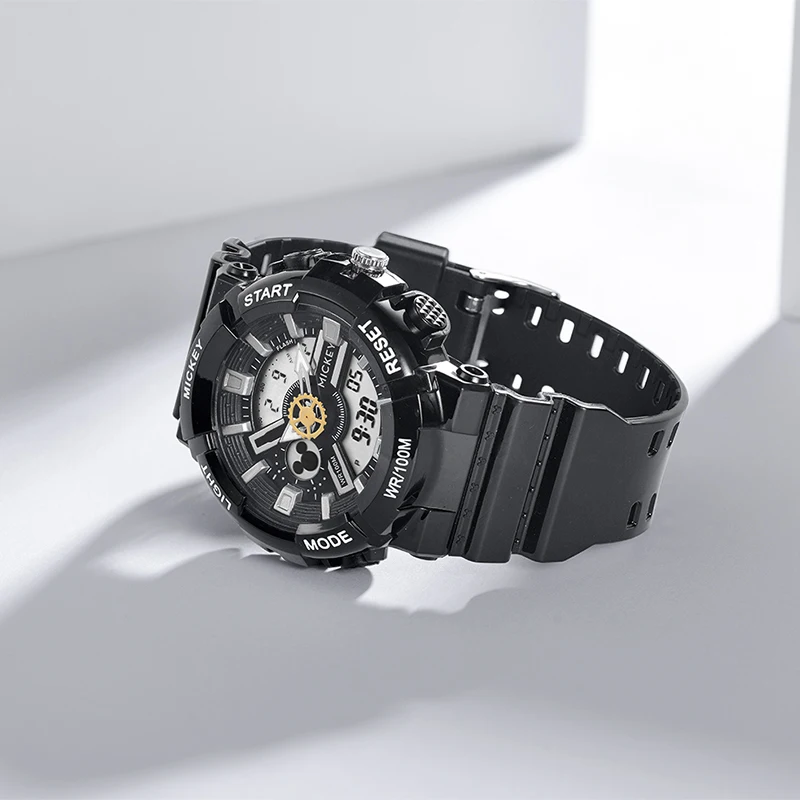 Waterproof Luminous Double Display Quartz Analog Digital Watches for Kids Teenagers School Student Daily Life Wrist Watch