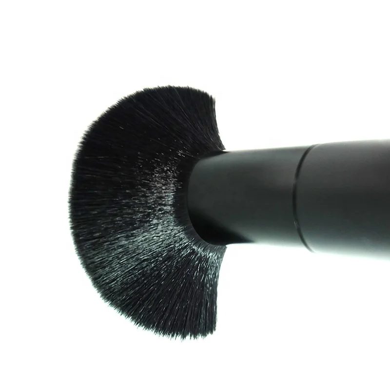 Private Label Synthetic Hair Wooden Facial Brush Single Foundation Cosmetic Brush Flat Top Kabuki Makeup Brush