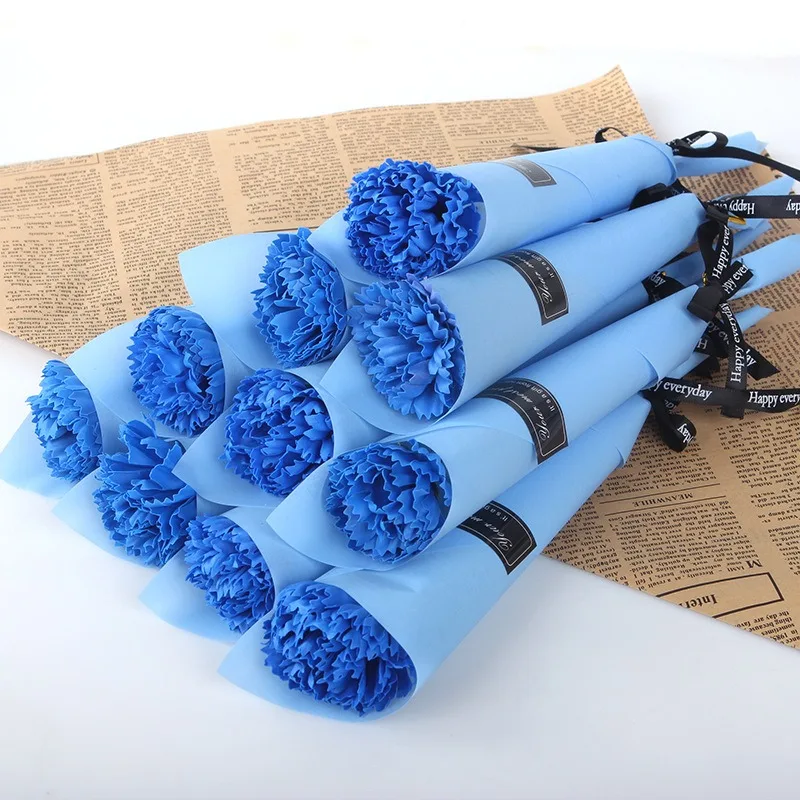 Wholesale Creative Christmas Gift Handmade Artificial Single Rose Carnation Soap Flower For Valentine Day Company Activities