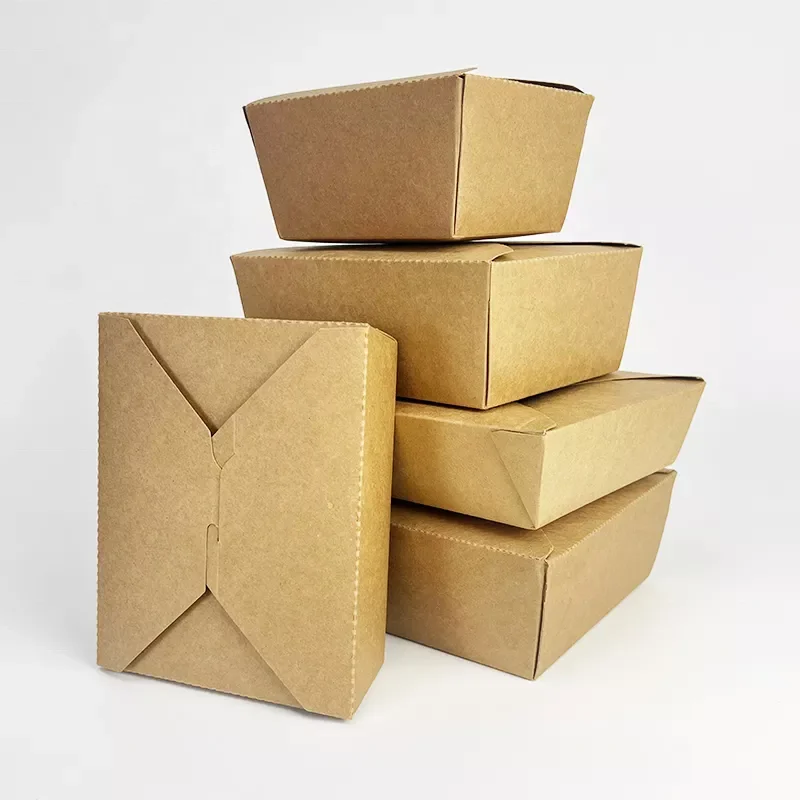 Disposable biodegradable paper food deli delivery container