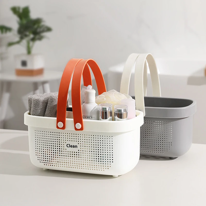Plastic Bath Organizer Storage Baskets with Handles Shower Caddy Bins Organizer for Bathroom and kitchen