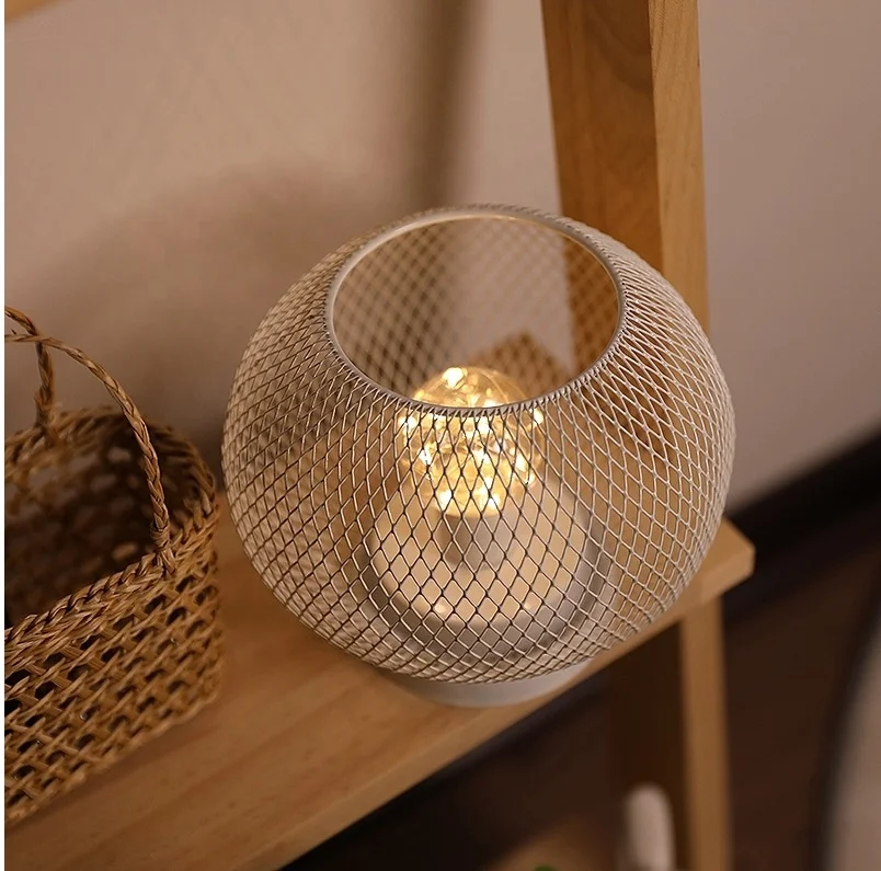 High Quality Modern Metal Decorative Table Lamp Black Bird Cage Shape Edison LED Light Bulb Warm Light Living Room Small Sizes