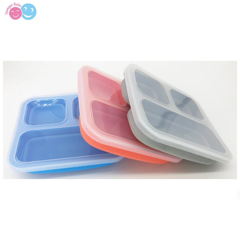 3 Portions New Arrival Silicone Ice Tray Baby Food Storage Container Folding Freezer Tray