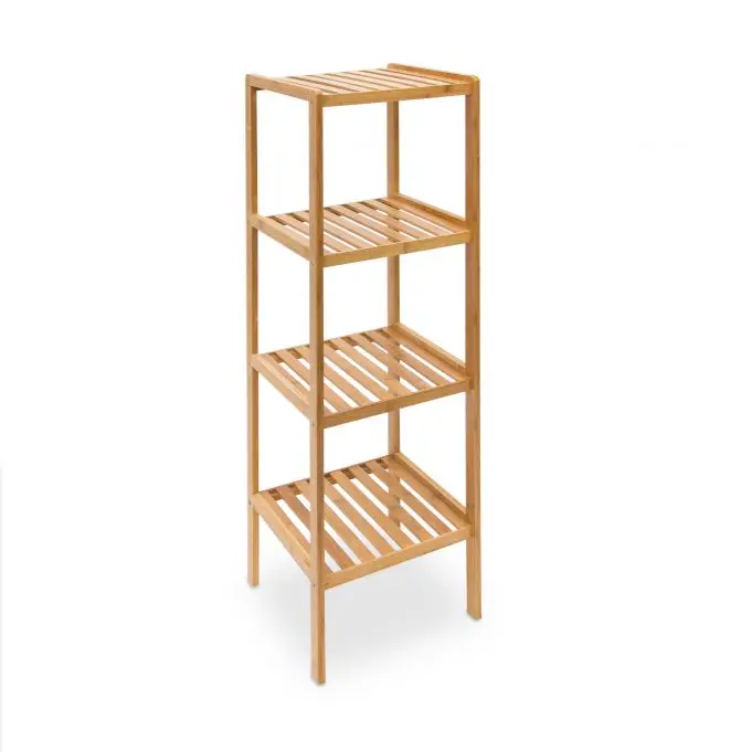 100% Bamboo Free Standing 4 Tier Multifunction Household Living Room Kitchen Bathroom Storage Shelf Rack for home