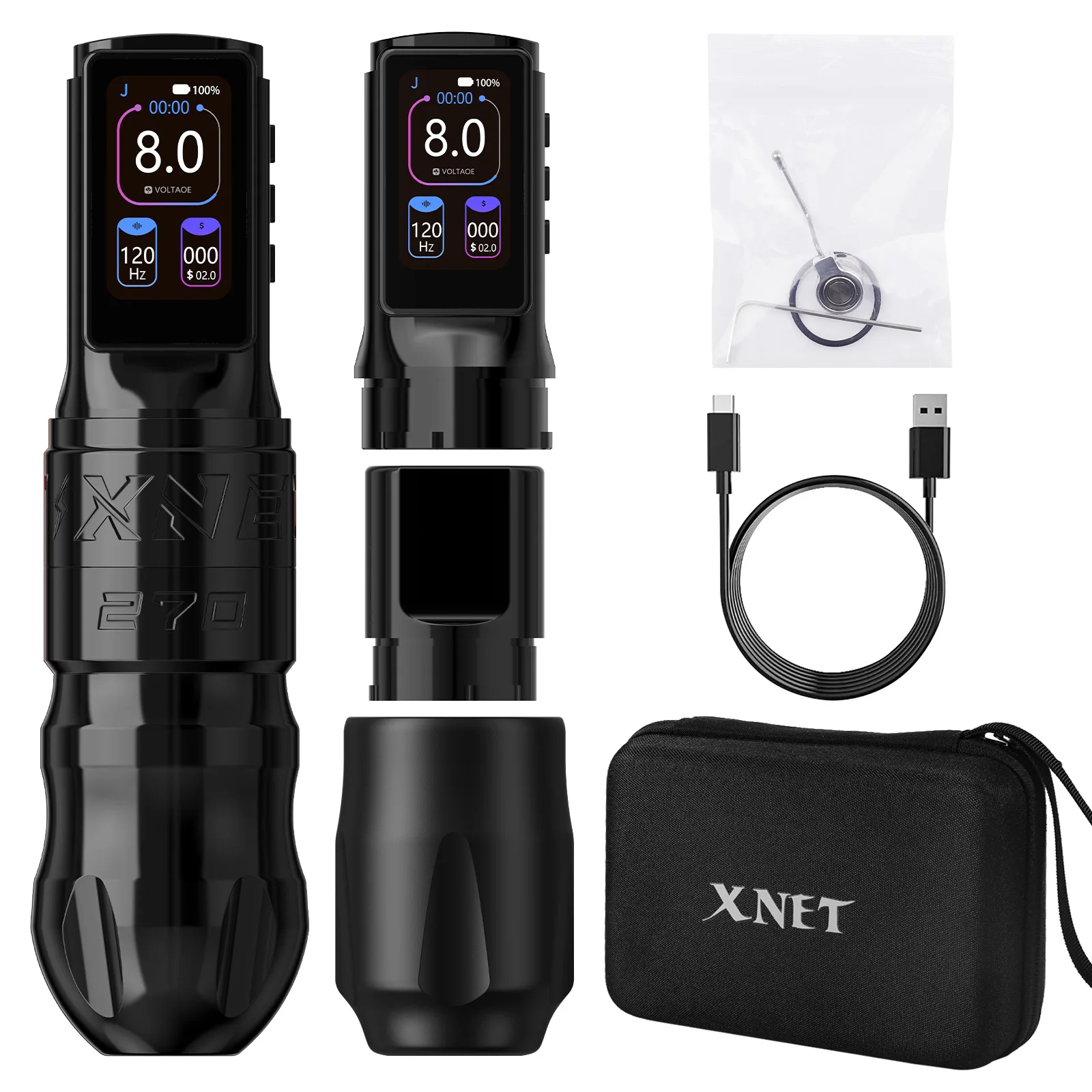 XNET Titan 270 2400 мАч бесщеточный мотор с высоким крутящим моментом татуировочный пистолет 5 0 мм/4 мм тактный профессиональный беспроводной машинка для татуировки