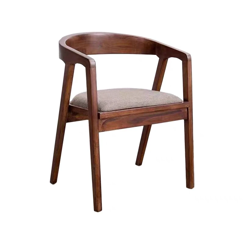 High quality Nordic solid wood dining chairs bucket chairs armrests and backrests for commercial restaurants