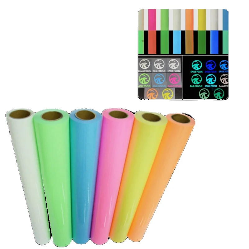 Glow In The Dark Pu Htv Luminous Fruit Green Vinyl For Textile Pattern Heat Transfer Dtf Energy Luminescent Material