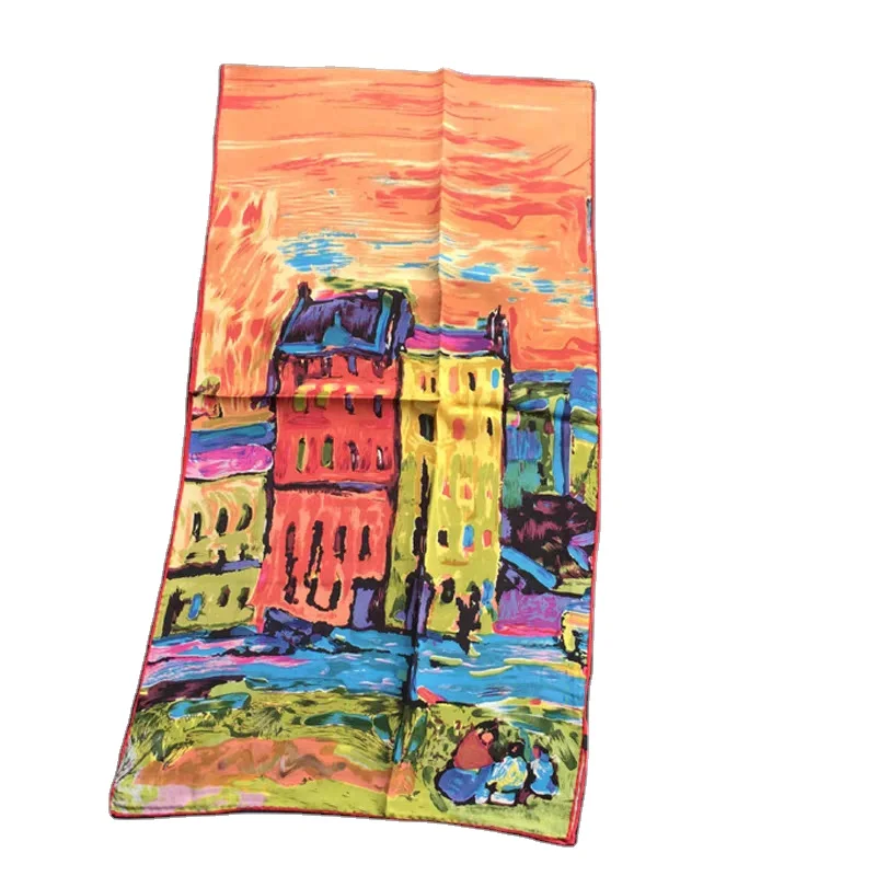 Breathable cotton sports bandana quality silk scarf square scarf custom bandana printing