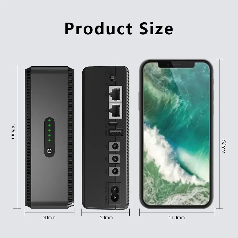 Горячая Распродажа Новая модель 18 Вт 4000 мАч до 10400 DC Mini UPS для Wifi с портом Type C и POE Dc ups