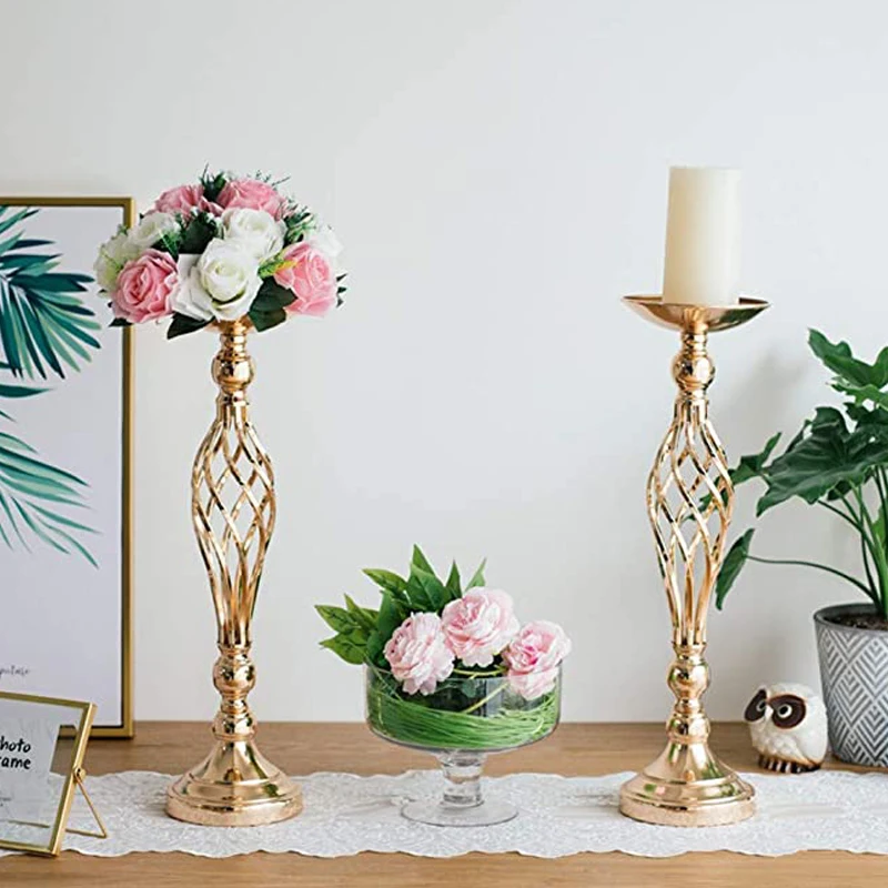 Versatile Metal Flower Arrangement Stand for Wedding Party Dinner Centerpiece, Pillar Candles Holder For Home Decor