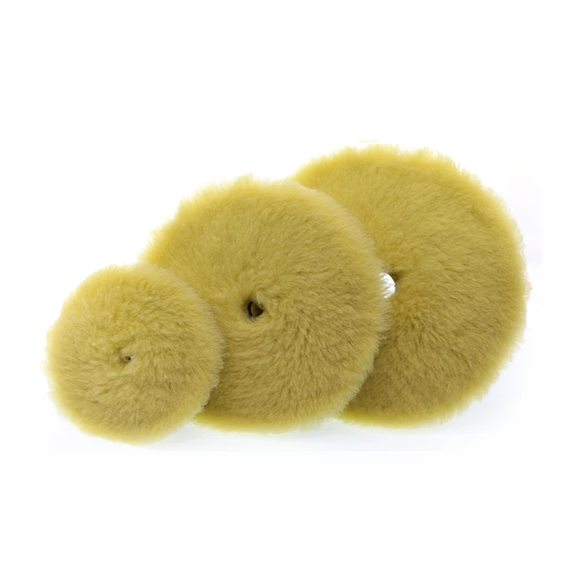 Premium quality 3'/4'/5'/6' medium cut yellow wool buffing disc car polishing wool pads