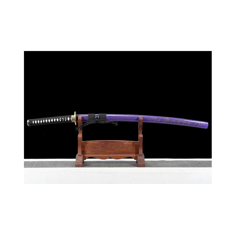 High Quality Handmade Dragonfly Brass Tsuba Purple Sword Kids Wood Toy Bamboo Sword Martial Art Japanese Training Sword