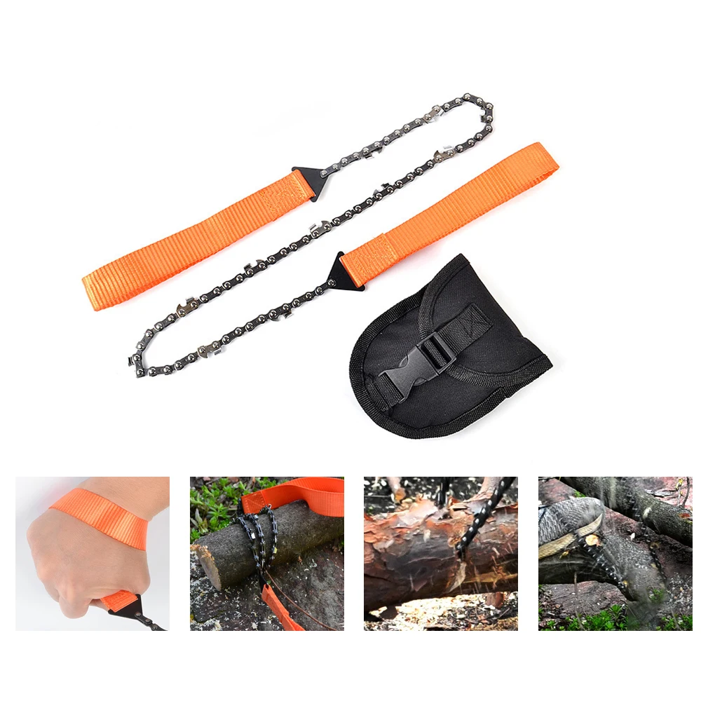 Outdoor camping mini survival metal wire saw emergency equipment stainless steel portable survival wire saw