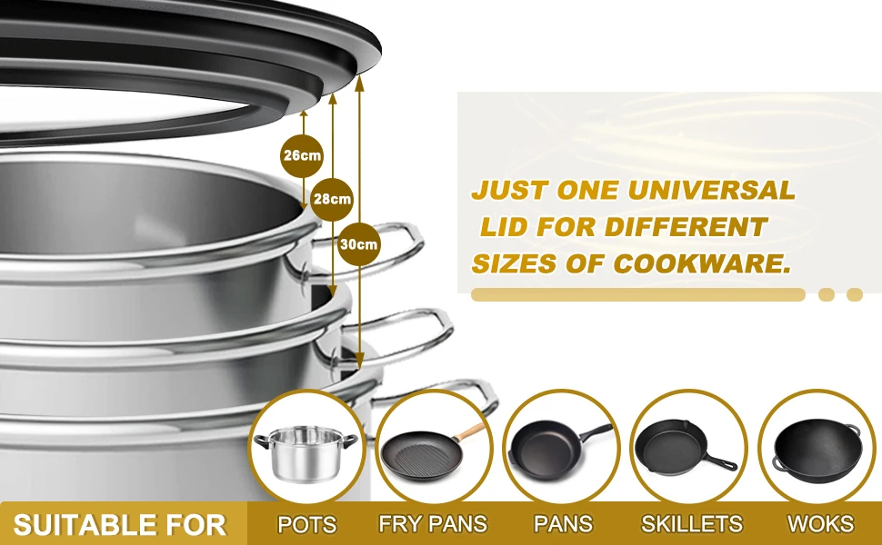 Heat Proof Multipurposehome use silicone High sealing and anti-overflow Visual anti-overflow  pot  lid silicone pot lid