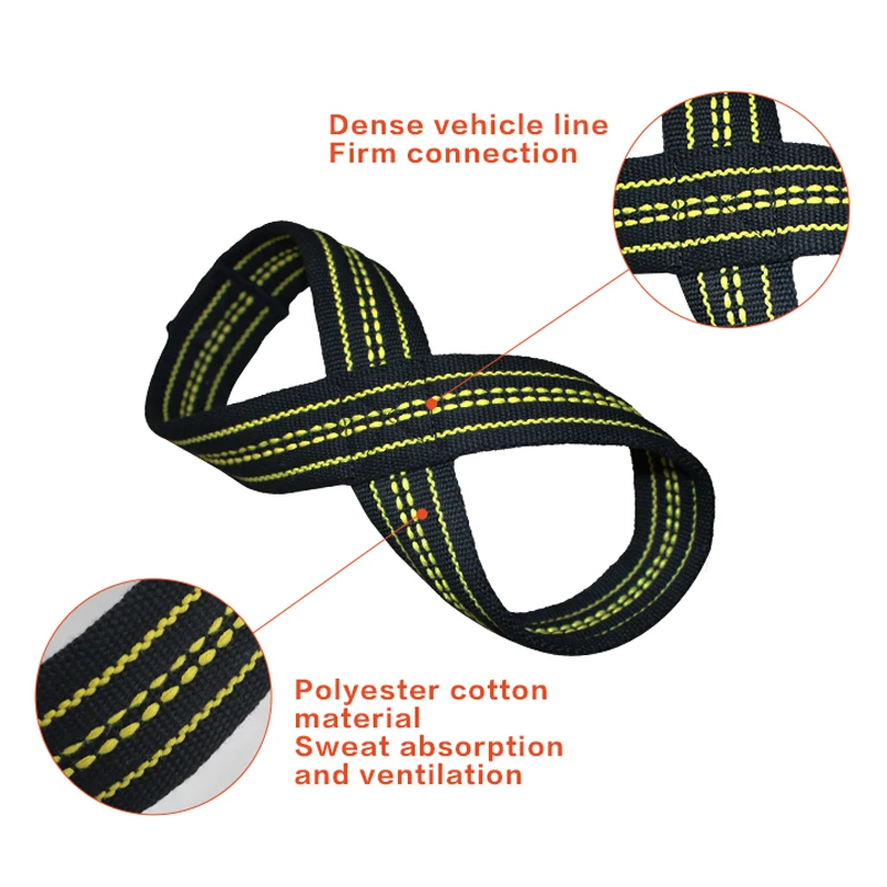 Wholesale Custom Logo Gym Training Weightlifting Wrist Straps Figure 8 Heavy Duty Weight Lifting Straps