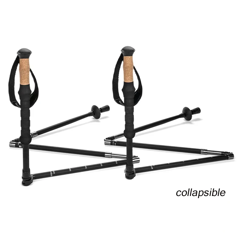 Hot Sale Adjustable Aluminum folding walking sticks foldable Trekking Hiking Poles collapsible