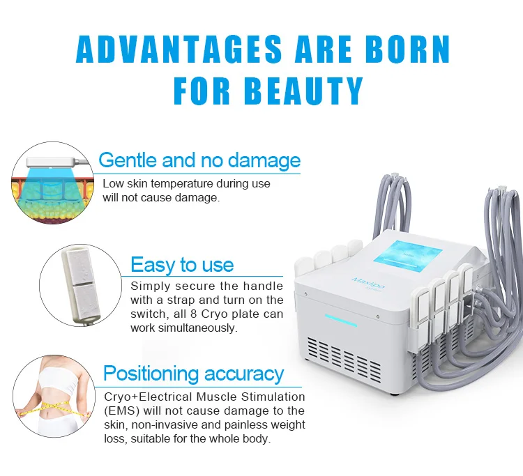 Hot product cold cryo skin cryoslimming cryoems paddles Cellulite Reduction Cryo Pads Slimming Machine for body slimming