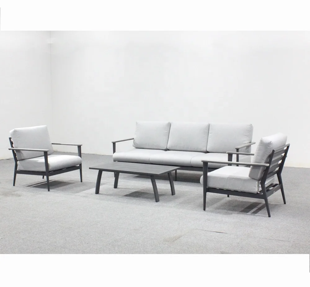 Luxury weather resistant outdoor garden furniture aluminum sofa set for patio