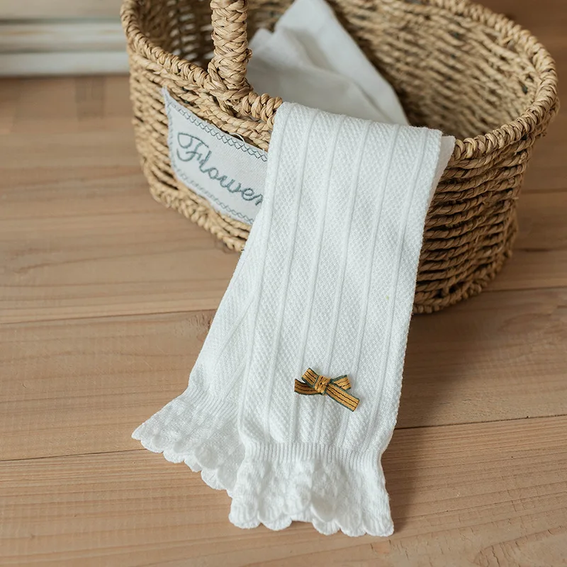 Design Cotton Newborn Polyester Black Baby Girl Ruffle Crew Socks Knee High