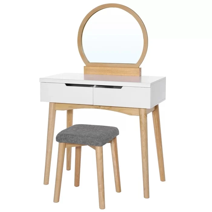 Top quality luxury mirrored tables white dressing table designs for bedroom furniture