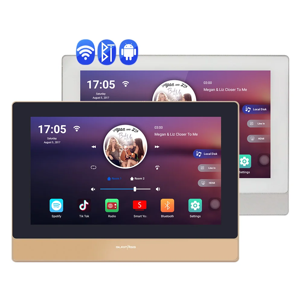 Умный аудио стерео усилитель экран 7 дюймов Wi-Fi BT дом Multiroom эквалайзер Android 8