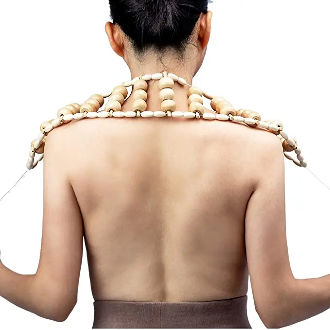 Wholesale Back Rope Wooden Therapy Body Massager Kit Board Roller Belt Wood Therapy Massage Tools Set