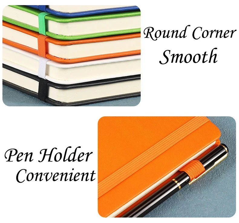 Business Office Lined Cahiers 200 Pages Personalized Printed Note Book PU Leather Custom A5 Hardcover Journal Notebook With Logo