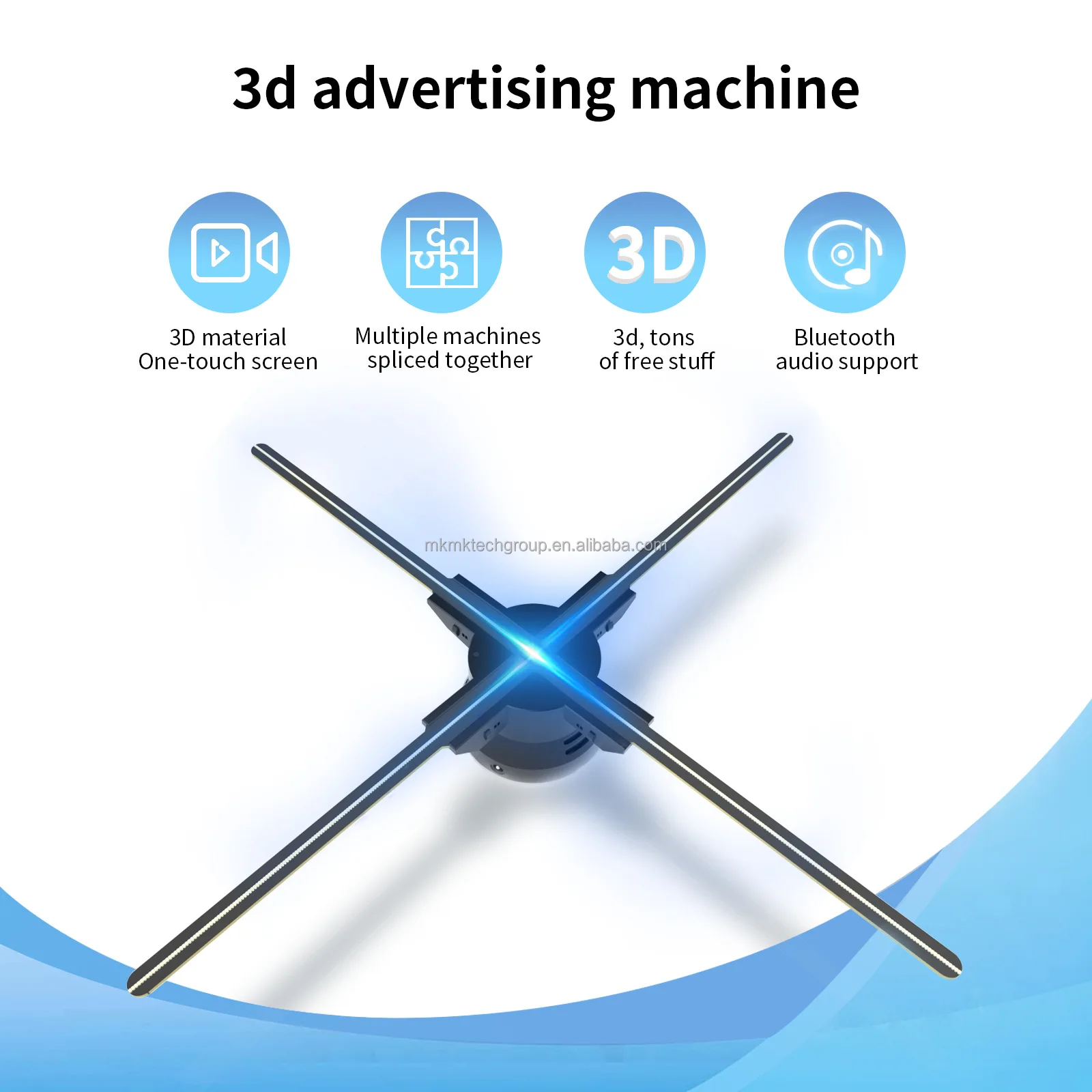 Голографический вентилятор 3d голографический дисплей со звуком Wi-Fi и Bluetooth
