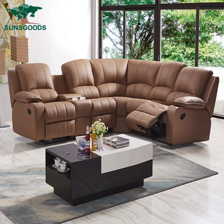 Modern living room big 7 seater sectional sofa, leather sofa set 7 seater sectional, 7 seater recliner sectional sofa