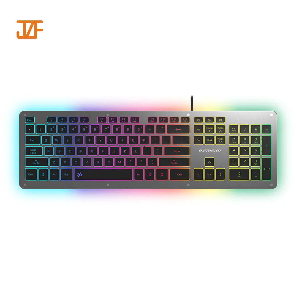 OEM ODM Keyboard Wired Palm Rest Custom Logo Waterproof Silent Professional Backlit Backlight RGB LED PC Keyboard Wired