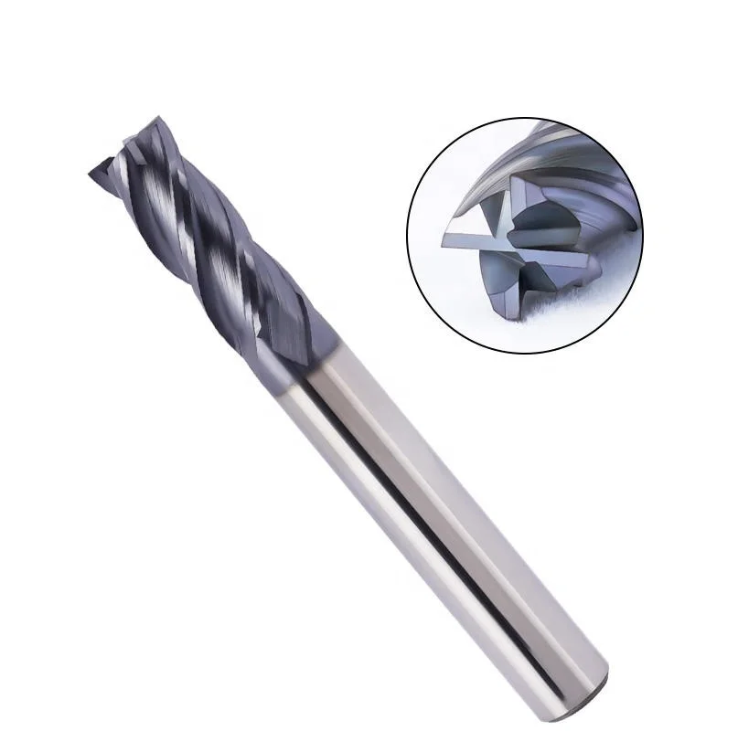 OEM high temperature hrc55 long reach 4f square end mill long service life AlTiN/TiAlN coating cnc tools carbide milling cutter
