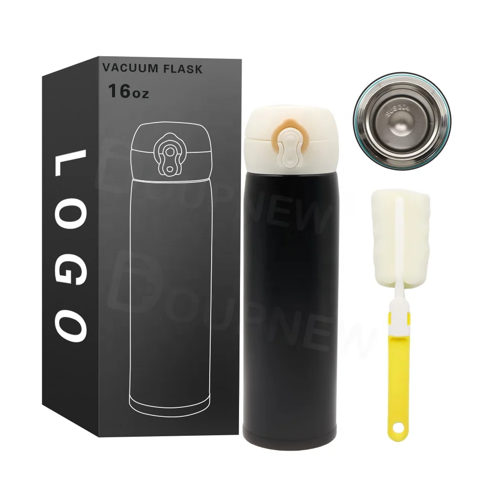 Metal Water Bottle Stainless Steel Vacuum Flask Bottle Thermos Insulated Cup Reusable Stainless Steel Water Bottle With a Lock